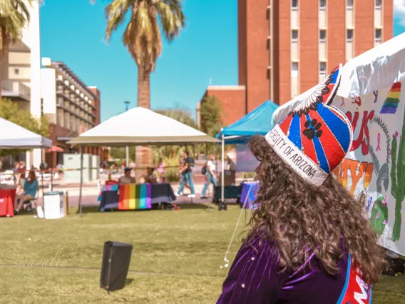 Miss Native American University of Arizona giving welcoming remarks. 